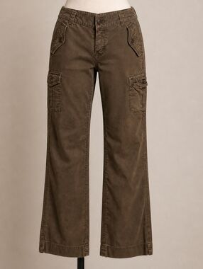 Vintage J.Crew Favorite Fit Cargo Button Fly Pants Size 6 Chocolate Brown Y2K